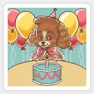 happy birthday puppy Sticker